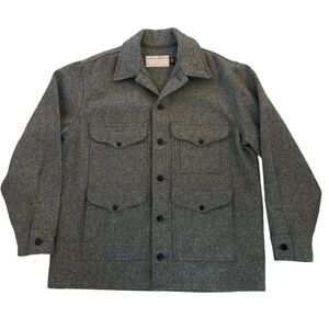 Filson Mackinaw Wool Cruiser Grey Heavy Coat Jacket Vintage USA